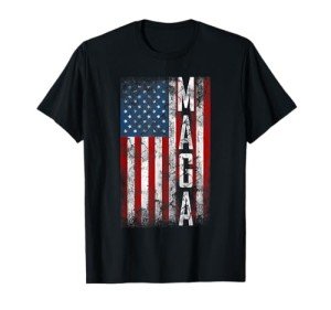 Funny Vintage Grunge MAGA American Flag T-Shirt