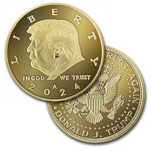 Aizics 2024 Trump Gold Coin with Authenticity Certificate