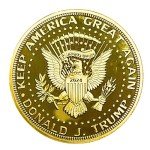 Aizics 2024 Trump Gold Coin with Authenticity Certificate