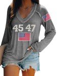 Retro 45 47 Trump V-Neck Sweatshirt for Women