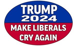 Rogue River Tactical Trump 2024 Make Liberals Cry Again Presidential Election Bumper Sticker Car Decal Conservative Republican USA