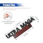 Ultra MAGA Edition Emblem Car Sticker Decal, 3D Raised Full Metal Personality Label, Car Badge Sticker with Strong Adhesive, Auto Body Exterior Decoration Embossed Sticker of Car Truck (Black/Red)