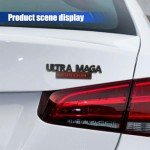 Ultra MAGA Edition Emblem Car Sticker Decal, 3D Raised Full Metal Personality Label, Car Badge Sticker with Strong Adhesive, Auto Body Exterior Decoration Embossed Sticker of Car Truck (Black/Red)