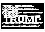 Rogue River Tactical President Donald Trump 2024 United States Flag Presidential Election Bumper Sticker Car Decal Conservative Republican USA MAGA