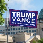 Trump Vance 2024 Flag 3x5 ft Trump JD Vance Flags President Flags MAGA with Brass Grommets Outside Outdoor Tapestry Poster Gift