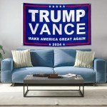 Trump Vance 2024 Flag 3x5 ft Trump JD Vance Flags President Flags MAGA with Brass Grommets Outside Outdoor Tapestry Poster Gift