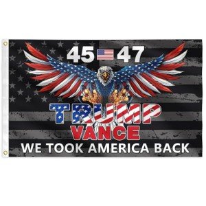 Trump 45th 47th President Flag Trump Vance Won Took America Back Flag for Yard Bedroom Garden Car Outdoor Decor with 2 Brass Grommets.3x5 Feet.