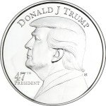 2025 President Trump 47th President 1oz .999 Silver Coin in Air Tite Holder Dollar Uncirculated