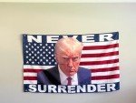 President Donald Trump 2024 Mugshot Never Surrender 3x5 ft Flag, MAGA Never Surrender Single-Sided Flag for Trump Fans and Republicans To Stop Tyranny