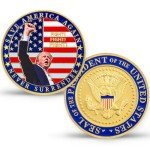 Donald Trump Challenge Coin, President Donald Trump Coin 2024 Collection, Never Surrender-Save America Again Challenge Coin, Limited Edition Collectible Presidential Memorabilia