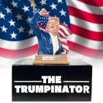 Trump Bobble Head 2024 Keep Fighting 10 inch Trump Bobblehead Collectibles Resin Donald Trump Merchandise Make America Great Again Trump Statue Gifts for Trump Supporters and Patriotic Americans