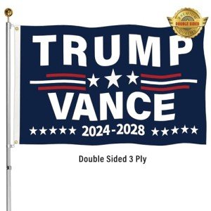Trump Vance Flag President Trump Flag Super Tough Heavy Duty Double Sided 3x5 Outdoor Flags for Garden Yard Bedroom Car Outdoor Decor with 2 Brass Grommets