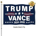 Trump Vance Flag President Trump Flag Super Tough Heavy Duty Double Sided 3x5 Outdoor Flags for Garden Yard Bedroom Car Outdoor Decor with 2 Brass Grommets