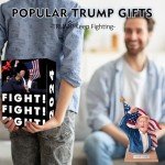 Trump Bobble Head 2024 Keep Fighting 10 inch Trump Bobblehead Collectibles Resin Donald Trump Merchandise Make America Great Again Trump Statue Gifts for Trump Supporters and Patriotic Americans