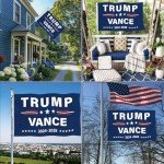 Trump Vance Flag President Trump Flag Super Tough Heavy Duty Double Sided 3x5 Outdoor Flags for Garden Yard Bedroom Car Outdoor Decor with 2 Brass Grommets