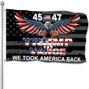 Trump 45th 47th President Flag Trump Vance Won Took America Back Flag for Yard Bedroom Garden Car Outdoor Decor with 2 Brass Grommets