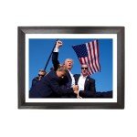 Generic Donald Trump Picture Frame,11"" x 8"", Donald Trump HD Photo, Donald Trump Wood Frame, Assasination Attempt, July 13,2024, Freedom Photo, USA, LIMITED EDITION., Black