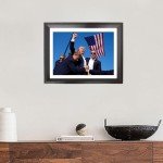 Generic Donald Trump Picture Frame,11"" x 8"", Donald Trump HD Photo, Donald Trump Wood Frame, Assasination Attempt, July 13,2024, Freedom Photo, USA, LIMITED EDITION., Black