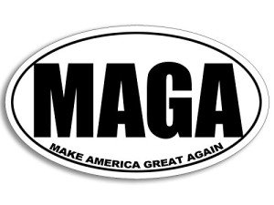 White Oval MAGA Make America Great Again Sticker (pro Donald Trump Political us President 2024 Vinyl Decal for car Truck or Laptop (3 x 5 inch)