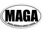White Oval MAGA Make America Great Again Sticker (pro Donald Trump Political us President 2024 Vinyl Decal for car Truck or Laptop (3 x 5 inch)