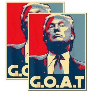 Trump 2024 Goat Stickers (2 pcs): Patriotic Reflective Waterproof Vinyl Trump Bumper Sticker 2024 for Car, Laptop & More - Show Your Patriotism & Support for 2024 Election - Get Your MAGA Decal Now!