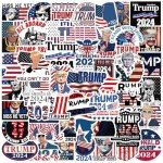 Donald Trump Stickers 50PCS Trump 2025 Stickers for Laptop Water Bottles Phone Case, Vinyl Waterproof Funny Stickers for Adults Teens USA Flag Stickers Trump Decal