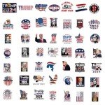 Donald Trump Stickers 50PCS Trump 2025 Stickers for Laptop Water Bottles Phone Case, Vinyl Waterproof Funny Stickers for Adults Teens USA Flag Stickers Trump Decal