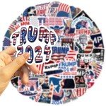 Donald Trump Stickers 50PCS Trump 2025 Stickers for Laptop Water Bottles Phone Case, Vinyl Waterproof Funny Stickers for Adults Teens USA Flag Stickers Trump Decal