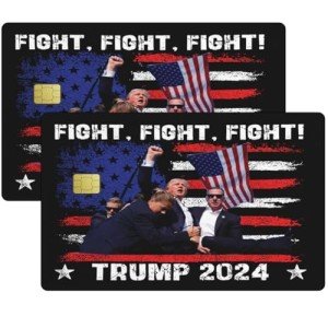 CAKEASY Trump Assassination Debit Card Sticker, Trump Shoting Credit Card Skin, Trump Fighting Credit Card Stickers, Trump 2024 Debit Card Skins, Trump Rally Attack 2024 Credit Card Covers
