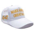 Hiwelove Trump Hat MAGA Hats Trump 2024 45-47 Make America Great Again Slogan with USA Flag Adjustable Baseball Cap Mesh-Back Cap