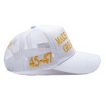 Hiwelove Trump Hat MAGA Hats Trump 2024 45-47 Make America Great Again Slogan with USA Flag Adjustable Baseball Cap Mesh-Back Cap