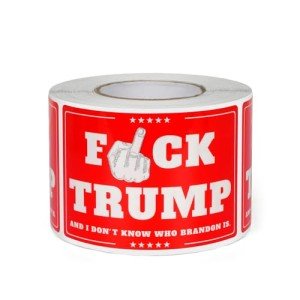 ASUNO Anti-Trump 2024 Sticker I Don't Know Who Brandon is Bumper Decal Vinyl Self-Adhesive Label 2” x 3” for Car Window Truck Auto Wall Laptop Red 300 PCS