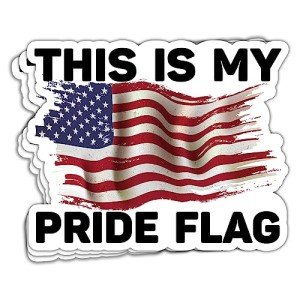 HOSALA (3Pcs/Pack) This is My Pride Flag Sticker Patriotic Patriot Sticker Distressed American Flag Sticker Independence Day 4th of July Sticker USA July 4th Gift Decoration Helmet Bumper- 3"x4"
