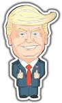 4-Inch Donald Trump Vinyl Sticker [2-Pack]: Custom Made Political Satire Cartoon for Car Decals, Bumper Stickers, Laptop Decorations, and Water Bottle Labels - Durable and Hilarious Trump Sticker