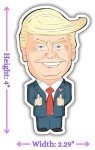 4-Inch Donald Trump Vinyl Sticker [2-Pack]: Custom Made Political Satire Cartoon for Car Decals, Bumper Stickers, Laptop Decorations, and Water Bottle Labels - Durable and Hilarious Trump Sticker