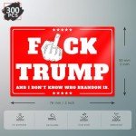 ASUNO Anti-Trump 2024 Sticker I Don't Know Who Brandon is Bumper Decal Vinyl Self-Adhesive Label 2” x 3” for Car Window Truck Auto Wall Laptop Red 300 PCS
