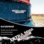 Ultra MAGA Edition Emblem Car Sticker Decal, 3D Raised Full Metal Personality Label, Car Badge Sticker with Strong Adhesive, Auto Body Exterior Decor Embossed Sticker of Car Truck (Silver/Red)