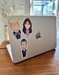 4-Inch Donald Trump Vinyl Sticker [2-Pack]: Custom Made Political Satire Cartoon for Car Decals, Bumper Stickers, Laptop Decorations, and Water Bottle Labels - Durable and Hilarious Trump Sticker