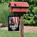 GAGEC Trump 2024 Garden Flag Trump Fight Trump Shot Flags Vertical Burlap Double Sided Yard American President Election Grden Lawn Home Decoration 12.5 x 18 Inch