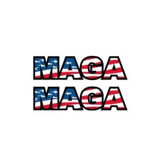 Flag MAGA, 2-Pack, 1" Tall X 3.85" Wide, By That Slaps! - Lunch Box, Tool Box, Phone, Hard Hat, Vinyl, Decal car Sticker