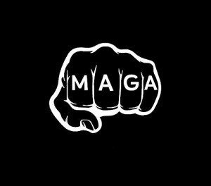 MAGA Fist Make America Great Again MKR Decal Vinyl Sticker |Cars Trucks Vans Walls Laptop|White|5.5 x 4.4 in|MKR1616
