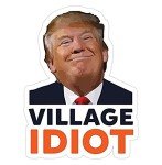Donald Trump Village Idiot, Anti Trump Decal Sticker - Sticker Graphic - Auto, Wall, Laptop, Cell, Truck Sticker for Windows, Cars, Trucks