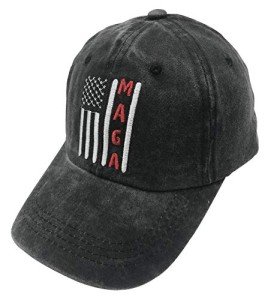 Unisex Make America MAGA Great Again Vintage Adjustable Baseball Cap Denim Dad Hat (One Size, Embroidered Black)