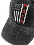 Unisex Make America MAGA Great Again Vintage Adjustable Baseball Cap Denim Dad Hat (One Size, Embroidered Black)