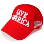 Wakiya 2024 USA 45-47 MAGA Hat Donald Slogan with USA Flag Baseball Cap(Black)