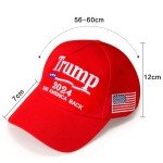 Wakiya 2024 USA 45-47 MAGA Hat Donald Slogan with USA Flag Baseball Cap(Black)