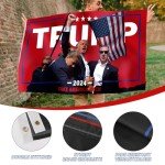 2024 Trump Flag Outdoor Flag Tapestry Trump Shooting Flag Shooting Still Fighting Flag Never surrender Flag(C)