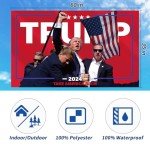 2024 Trump Flag Outdoor Flag Tapestry Trump Shooting Flag Shooting Still Fighting Flag Never surrender Flag(C)