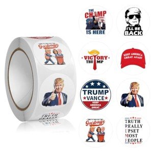 2025 Donald Trump Stickers Rolls 500Pcs - Trump 2025 Funny Presidential Vance Election USA American MAGA Flag Decals - Easy Stick Removeable for Scarpbook Window Tumblers Bumper Teens