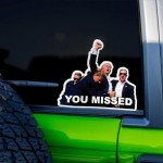 GangZhENgSd 10 Pack Trump 2024 Sticker, Donald Trump You Missed Bumper Sticker, Trump Car Decal Fight for America